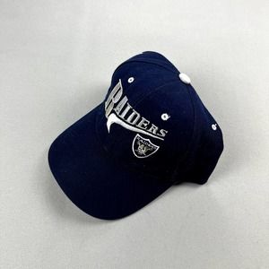 Vintage Oakland Raiders Hat Cap Strapback Black NFL Football Adjustable Mens 90s